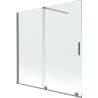 Paroi de baignoire coulissante 2 volets Mexen Velar 160 x 150 cm, transparent, gun metal - 896-160-000-01-95