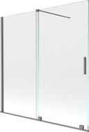 Paroi de baignoire coulissante 2 volets Mexen Velar 160 x 150 cm, transparent, gun metal - 896-160-000-01-95
