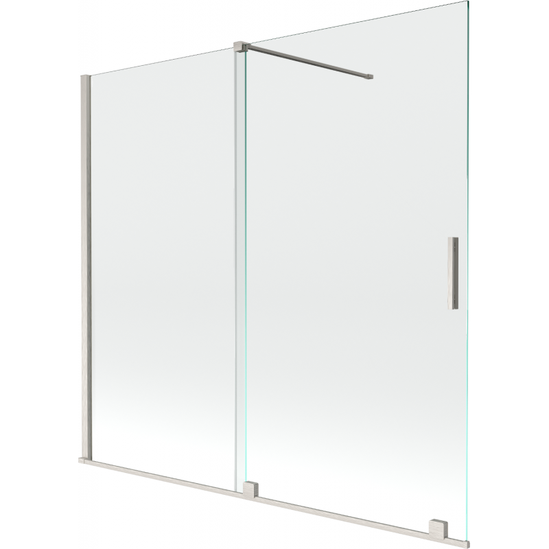 Paroi de baignoire coulissante à 2 volets Mexen Velar 170 x 150 cm, transparent, nickel brossé - 896-170-000-01-97