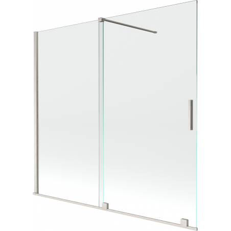 Mexen Velar paroi de baignoire à 2 panneaux coulissants 170 x 150 cm, transparent, nickel brossé - 896-170-000-01-97