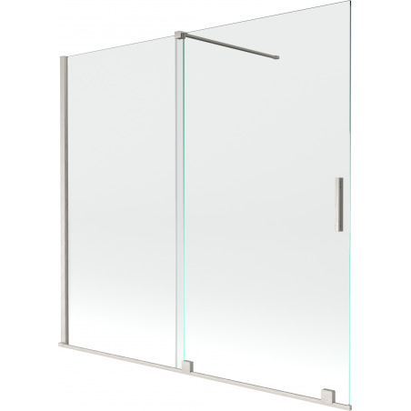 Paroi de baignoire coulissante à 2 volets Mexen Velar 170 x 150 cm, transparent, nickel brossé - 896-170-000-01-97