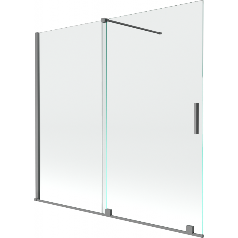 Paroi de bain coulissante à 2 vantaux Mexen Velar 170 x 150 cm, transparent, gun métal - 896-170-000-01-95