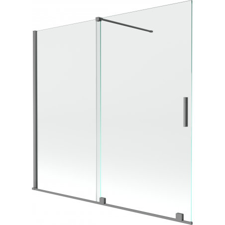 Paroi de bain coulissante à 2 vantaux Mexen Velar 170 x 150 cm, transparent, gun métal - 896-170-000-01-95