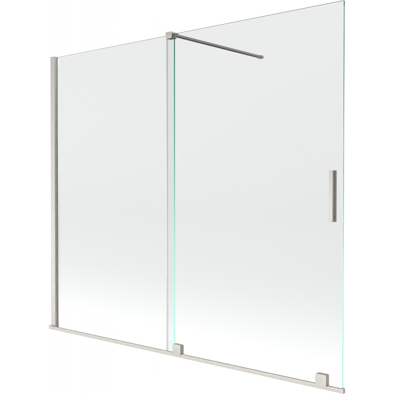 Paroi de baignoire coulissante à 2 volets Mexen Velar 180 x 150 cm, transparent, nickel brossé - 896-180-000-01-97
