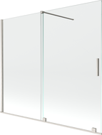 Mexen Velar pare-douche de baignoire coulissant à 2 vantaux 180 x 150 cm, transparent, nickel brossé - 896-180-000-01-97