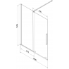 Paroi de baignoire coulissante à 2 volets Mexen Velar 180 x 150 cm, transparent, nickel brossé - 896-180-000-01-97