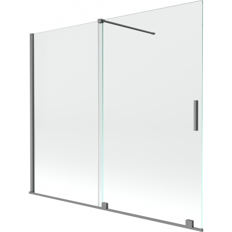 Mexen Velar paroi de baignoire 2 volets coulissants 180 x 150 cm, transparent, gun metal - 896-180-000-01-95