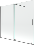 Mexen Velar paroi de baignoire 2 volets coulissants 180 x 150 cm, transparent, gun metal - 896-180-000-01-95