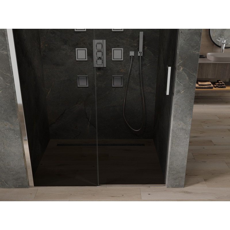 Mexen Omega porte de douche coulissante 110 cm, graphite, chrome - 825-110-000-01-40