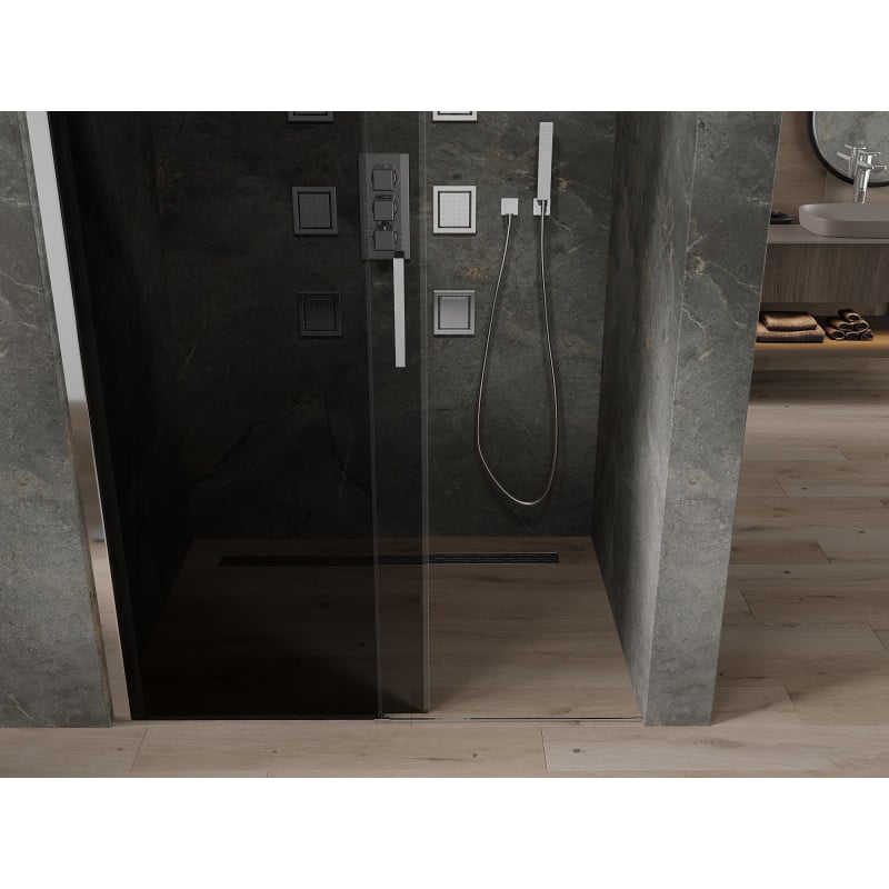 Mexen Omega porte de douche coulissante 130 cm, graphite, chrome - 825-130-000-01-40