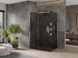 Mexen Omega cabine de douche coulissante 100 x 80 cm, graphite, chrome - 825-100-080-01-40
