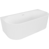 Mexen Sella baignoire autoportante adossée rainurée 150 x 75 cm, blanc brillant, trop-plein blanc - 52711507500-20