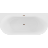 Mexen Sella baignoire îlot murale cannelée 150 x 75 cm, blanc brillant, trop-plein or rose - 52711507500-60