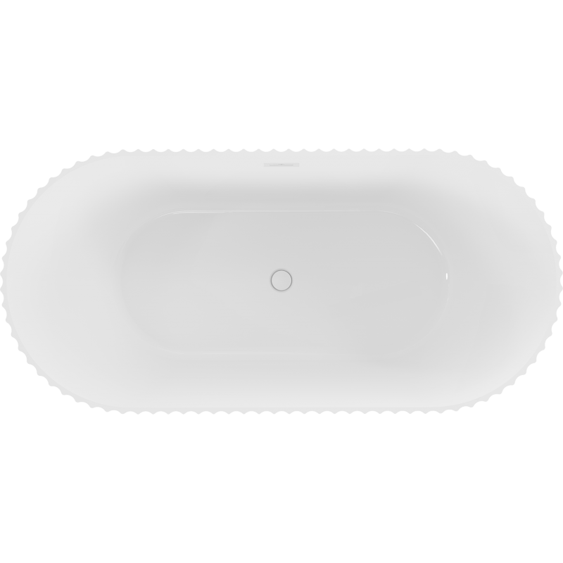 Mexen Paola baignoire autoportante rainurée 150 x 75 cm, blanc brillant, trop-plein blanc - 52721507500-20