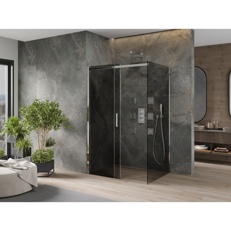 Mexen Omega cabine de douche coulissante 120 x 70 cm, graphite, chrome - 825-120-070-01-40