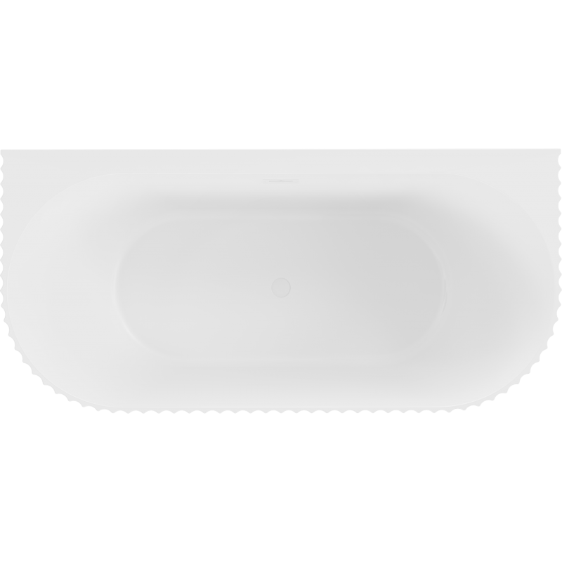 Mexen Sella baignoire autoportante murale striée 150 x 75 cm, blanc mat, trop-plein blanc - 52711507501-20