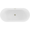 Mexen Paola baignoire autoportante côtelée 150 x 75 cm, blanc mat, trop-plein doré - 52721507501-50