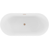 Mexen Paola baignoire autoportante rainurée 150 x 75 cm, blanc mat, trop-plein cuivre brossé - 52721507501-65