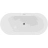 Mexen Paola baignoire autoportante cannelée 150 x 75 cm, blanc mat, trop-plein gun gray brossé - 52721507501-66