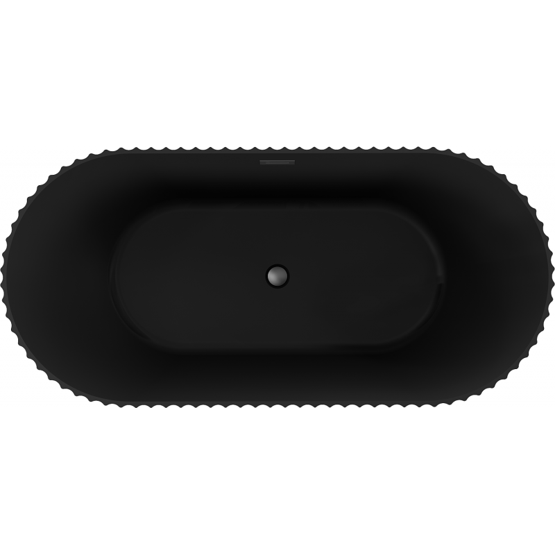 Mexen Paola baignoire autoportante rainurée 150 x 75 cm, noir mat, trop-plein gun metal - 52721507571-95
