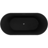 Mexen Paola baignoire autoportante rainurée 150 x 75 cm, noir mat, trop-plein gun metal - 52721507571-95