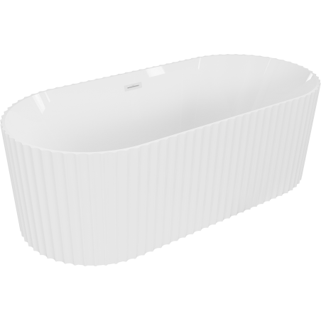 Baignoire autoportante Mexen Paola cannelée 170 x 80 cm, blanc brillant, trop-plein blanc - 52721708000-20