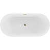 Mexen Paola baignoire autoportante cannelée 170 x 80 cm, blanc brillant, trop-plein doré - 52721708000-50