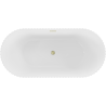 Mexen Paola baignoire autoportante rainurée 170 x 80 cm, blanc brillant, trop-plein doré brossé - 52721708000-55