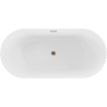 Mexen Paola baignoire autoportante rainurée 170 x 80 cm, blanc brillant, trop-plein or rose - 52721708000-60