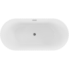 Mexen Paola baignoire îlot rainurée 170 x 80 cm, blanc brillant, trop-plein gun metal - 52721708000-95