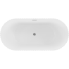 Mexen Paola baignoire autoportante striée 170 x 80 cm, blanc mat, trop-plein chromé - 52721708001-01