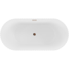 Mexen Paola baignoire autoportante rainurée 170 x 80 cm, blanc mat, trop-plein or rose - 52721708001-60