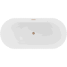 Mexen Paola baignoire autoportante rainurée 170 x 80 cm, blanc mat, trop-plein cuivre brossé - 52721708001-65