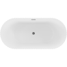 Mexen Paola baignoire autoportante rainurée 170 x 80 cm, blanc mat, trop-plein gun gray brossé - 52721708001-66