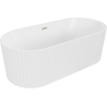 Mexen Paola baignoire autoportante rainurée 170 x 80 cm, blanc mat, trop-plein nickel brossé - 52721708001-97