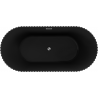 Mexen Paola baignoire autoportante rainurée 170 x 80 cm, noir mat, trop-plein chrome - 52721708071-01