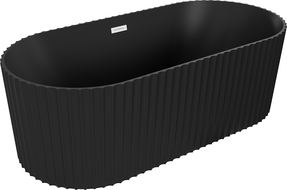 Mexen Paola baignoire autoportante nervurée 170 x 80 cm, noir mat, trop-plein blanc - 52721708071-20
