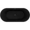 Mexen Paola baignoire autoportante rainurée 170 x 80 cm, noir mat, trop-plein or rose - 52721708071-60