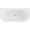Mexen Sella baignoire autoportante adossée cannelée 170 x 80 cm, blanc mat, trop-plein chromé - 52711708001-01