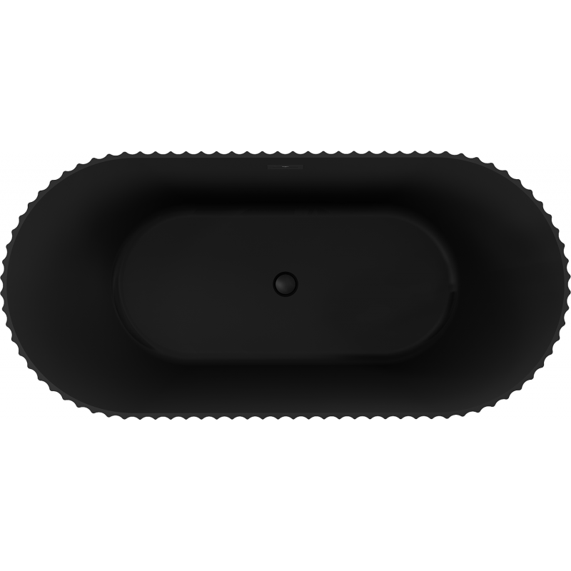Mexen Paola baignoire autoportante rainurée 170 x 80 cm, noir mat, trop-plein noir - 52721708071-70