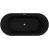 Mexen Paola baignoire autoportante rainurée 170 x 80 cm, noir mat, trop-plein en nickel brossé - 52721708071-97