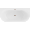 Mexen Sella baignoire autoportante murale cannelée 170 x 80 cm, blanc mat, trop-plein or rose - 52711708001-60