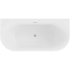 Mexen Sella baignoire autoportante adossée rainurée 170 x 80 cm, blanc mat, trop-plein nickel brossé - 52711708001-97