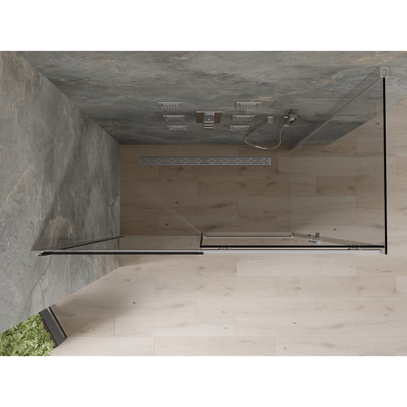 Mexen Omega cabine de douche coulissante 140 x 80 cm, graphite, chrome - 825-140-080-01-40