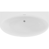 Mexen Bruna baignoire îlot adossée 150 x 82 cm, blanc brillant, trop-plein chrome - 52731508200-01