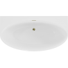 Mexen Bruna baignoire autoportante adossée 150 x 82 cm, blanc brillant, trop-plein doré - 52731508200-50