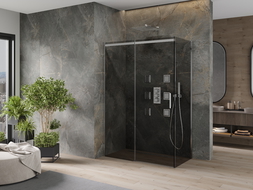 Mexen Omega cabine de douche coulissante 140 x 80 cm, graphite, chrome - 825-140-080-01-40