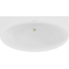 Mexen Bruna baignoire autoportante adossée 150 x 82 cm, blanc brillant, trop-plein or brossé - 52731508200-55