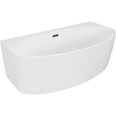 Mexen Bruna baignoire autoportante murale 150 x 82 cm, blanc brillant, trop-plein noir - 52731508200-70