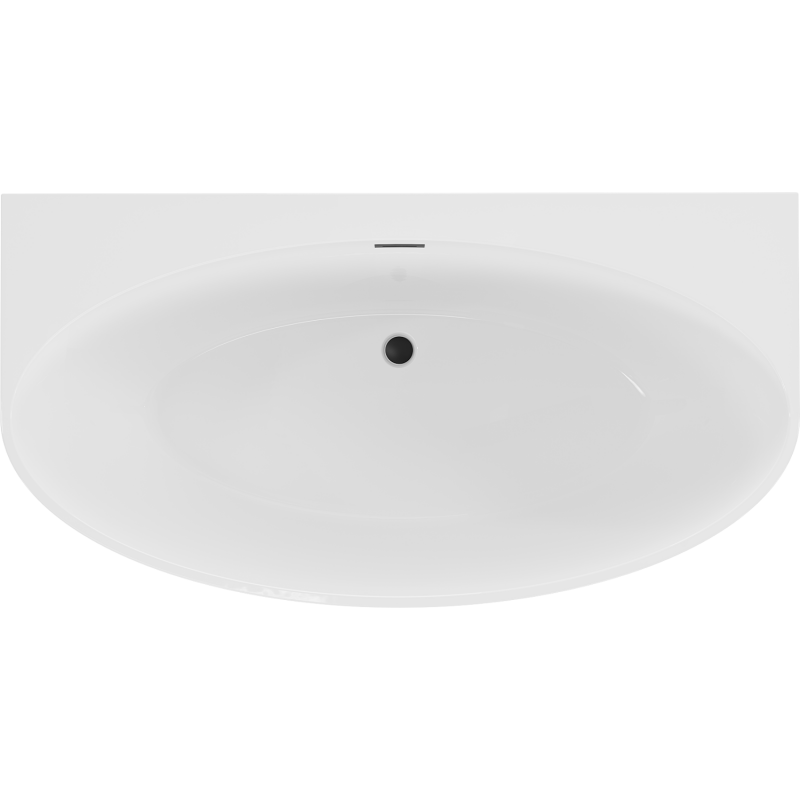Mexen Bruna baignoire autoportante murale 150 x 82 cm, blanc brillant, trop-plein noir - 52731508200-70